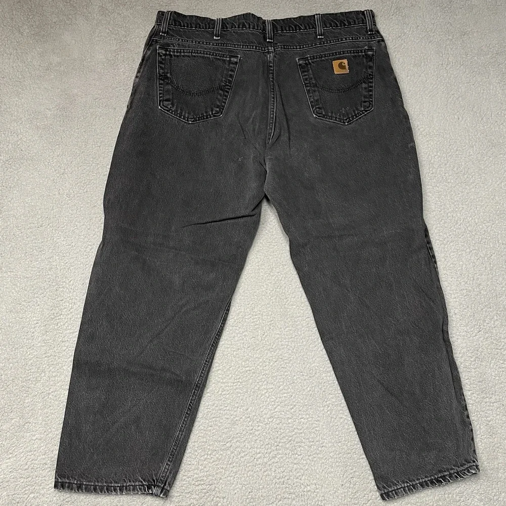 Vintage Carhartt Black Denim Jeans 40x30 Made in USA 90s Workwear Pants B17 BLK